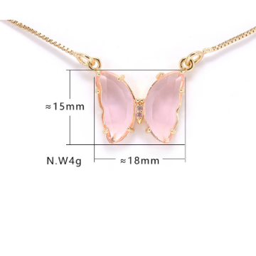young gold plated butterfly necklace jewelry women